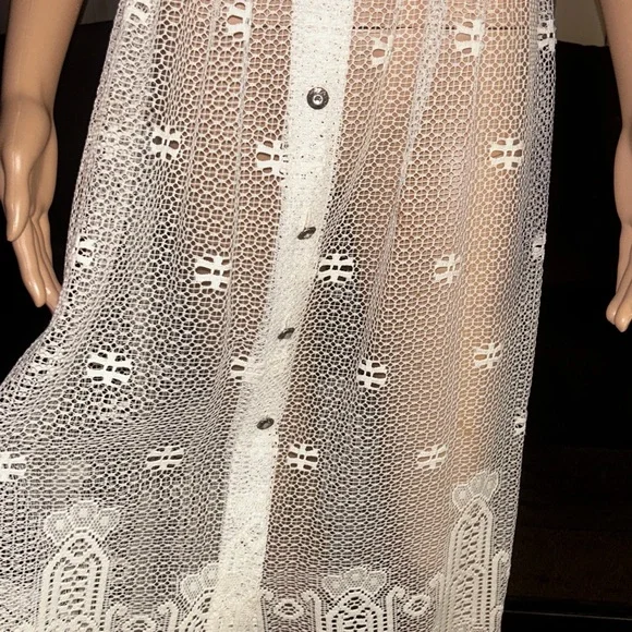 Vintage (1960’s) USA ~ Size 6 ~ Net Floral Lace Edwardian Embroidery Sexy Dress - Picture 11 of 16